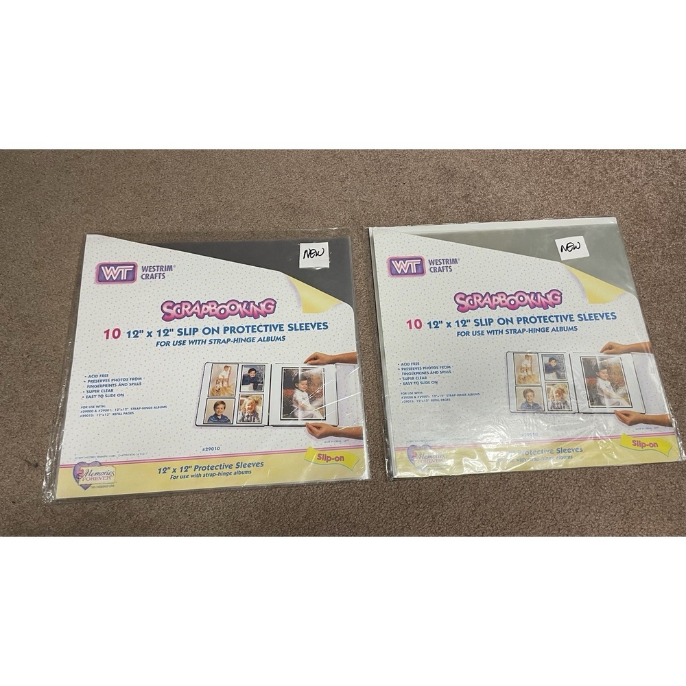 Westrim Crafts 2 Slip On Scrapbooking 12x12 Protective Sleeves 10 Vintage 1999